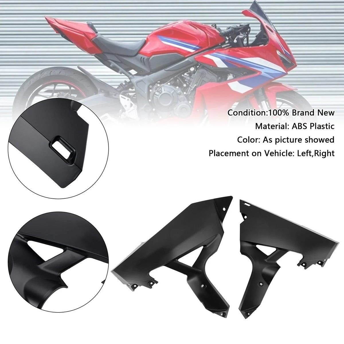 Hand Side Belly Frame Panel Fairing Cowl for Honda CBR650R (2024–2025) Black