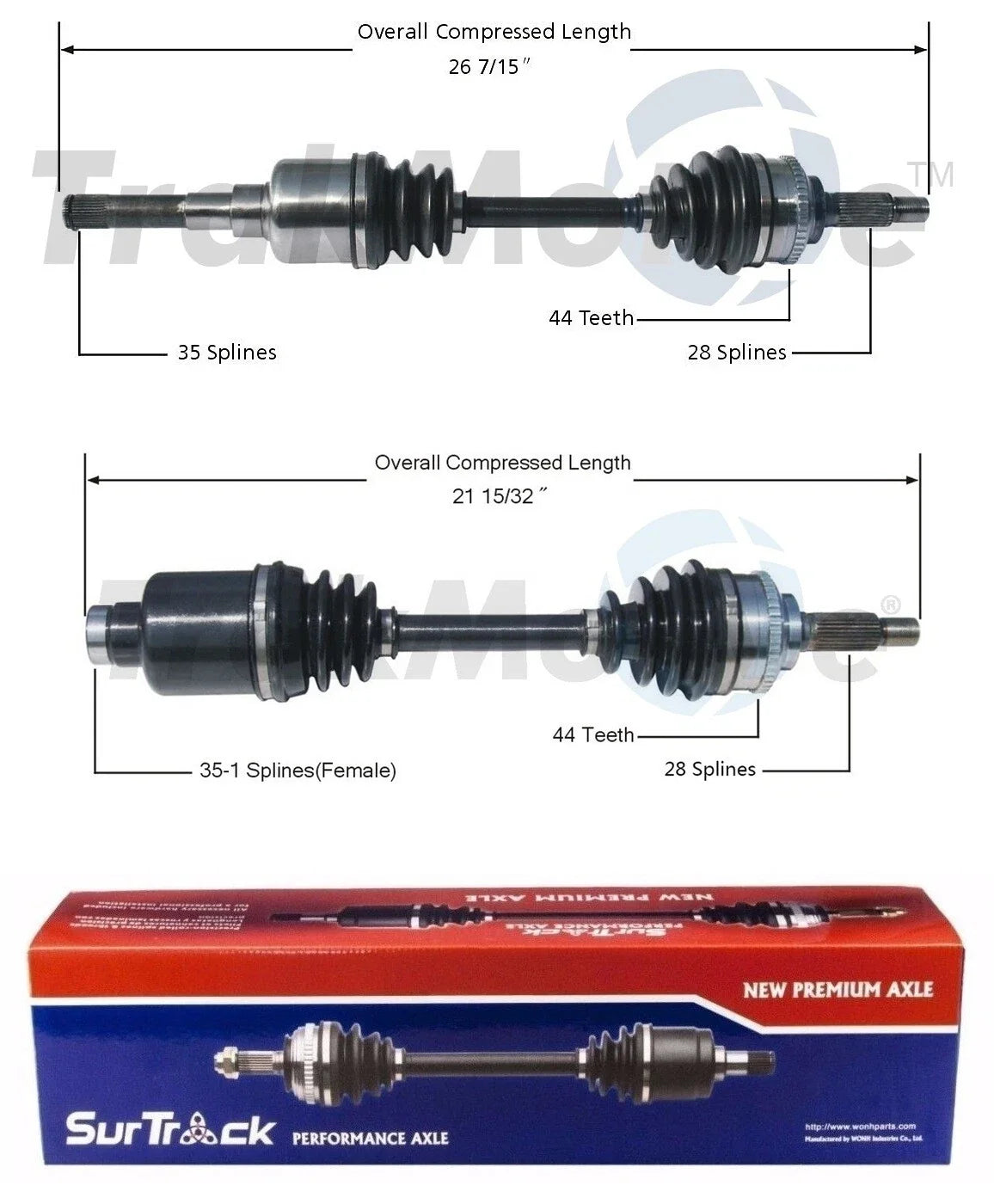 Set of 2 Front CV Axle Shafts for Ford Mazda Mercury (Automatic)