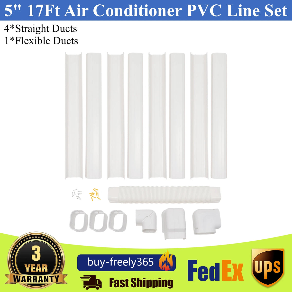 5" Air Conditioner PVC Line Set Cover Kit for Split/Central AC & Heat Pump