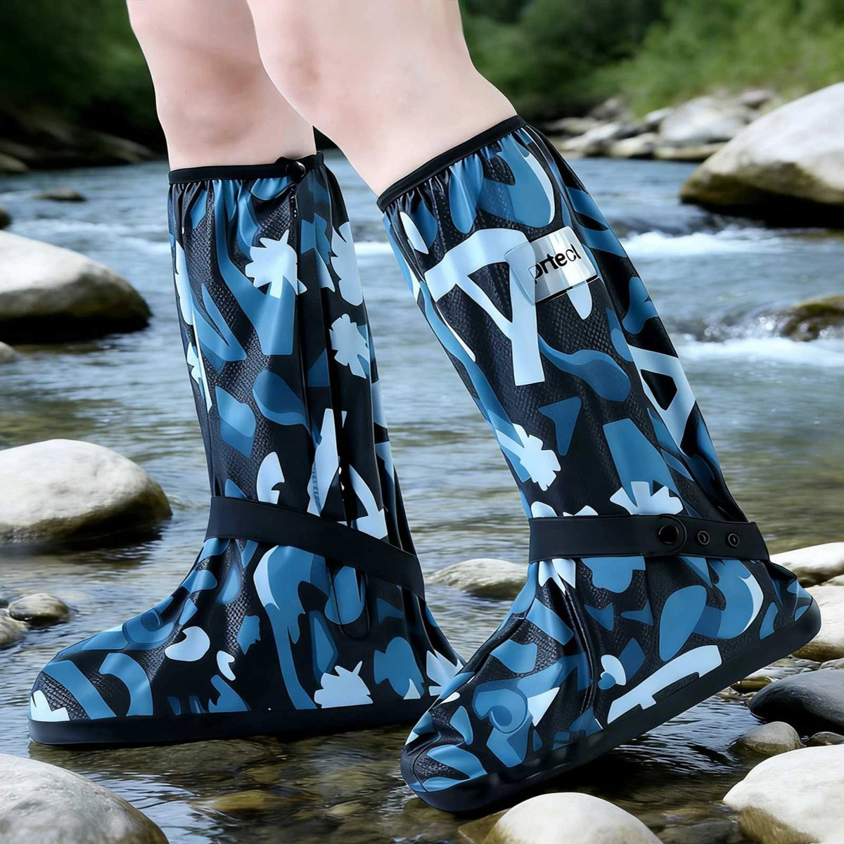 Reusable Waterproof Shoe Covers for Rain Boots - Anti-Slip Zipper Protector