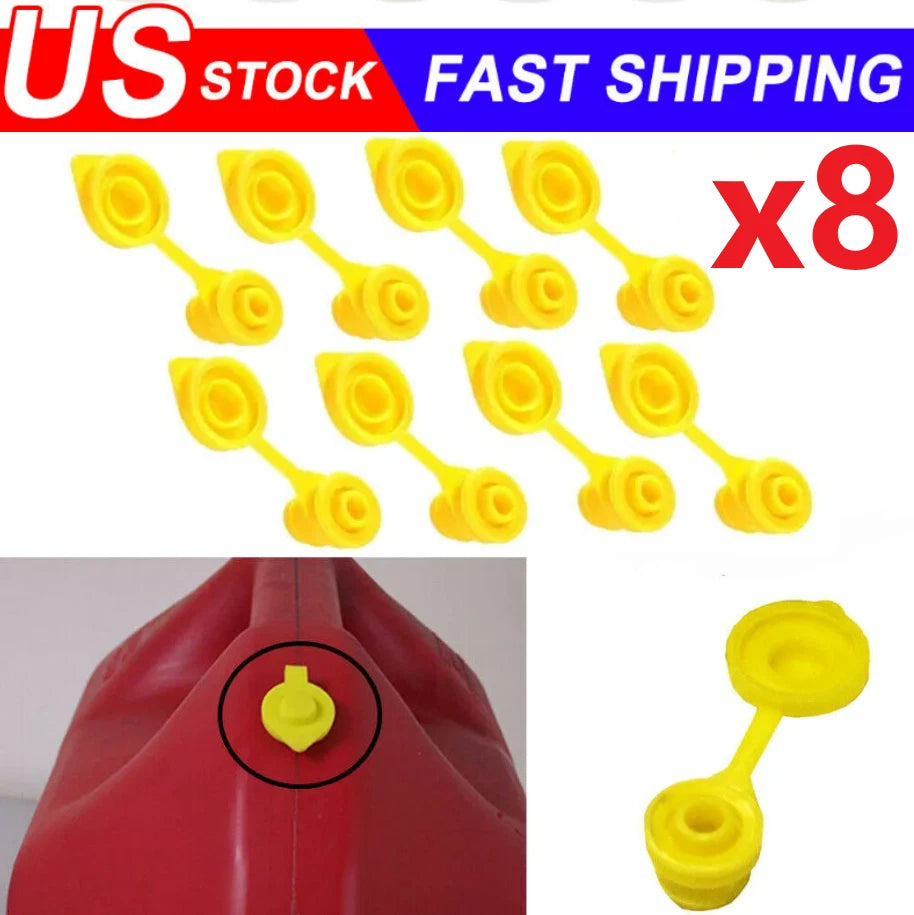 8Pcs Yellow Fuel Gas Can Jug Vent Cap for
