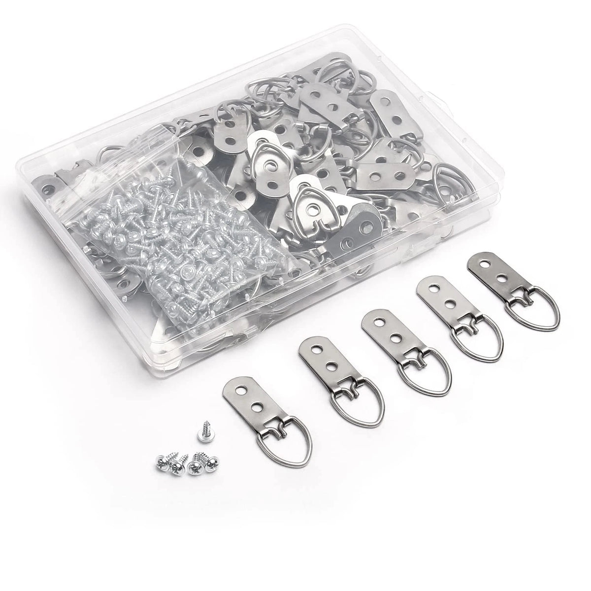 50Pcs D Ring Picture Hangers for Picture Frames (No Specific Years)