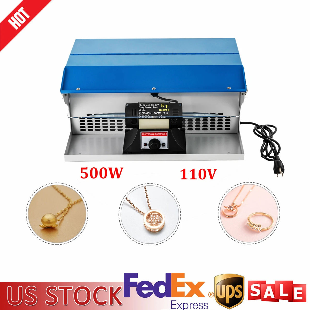 Buffer Polisher Dust Collector for Jewelry Dental Material (110V)