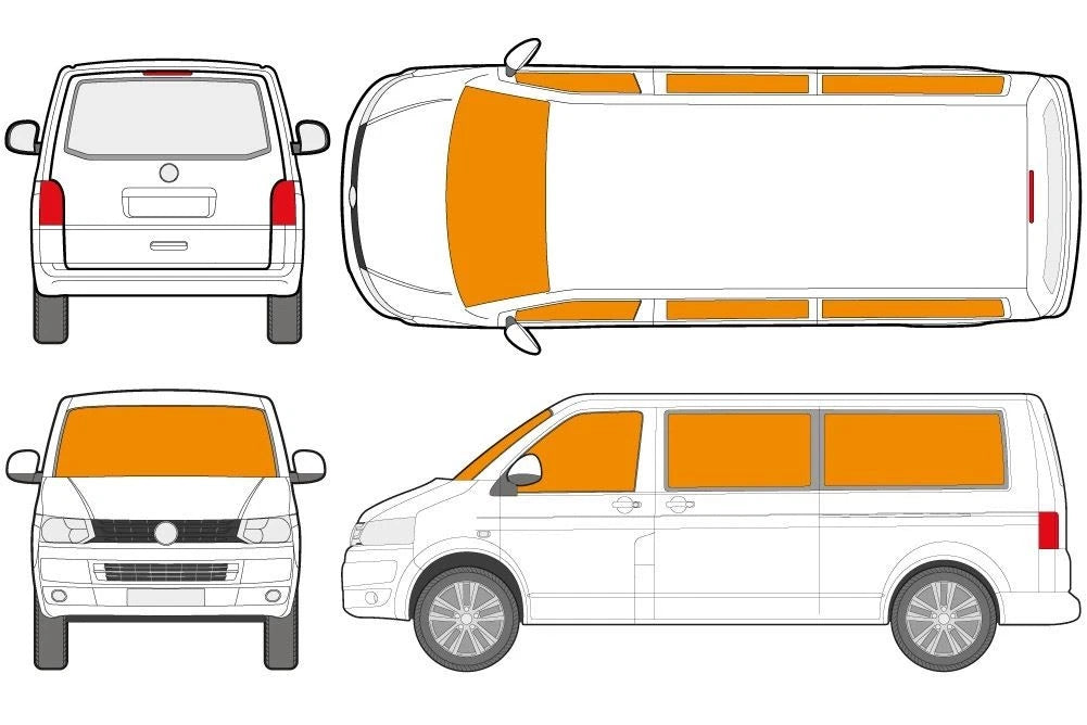 7 Piece Thermal Blind Kit for VW T5 T6 Transporter (LWB)