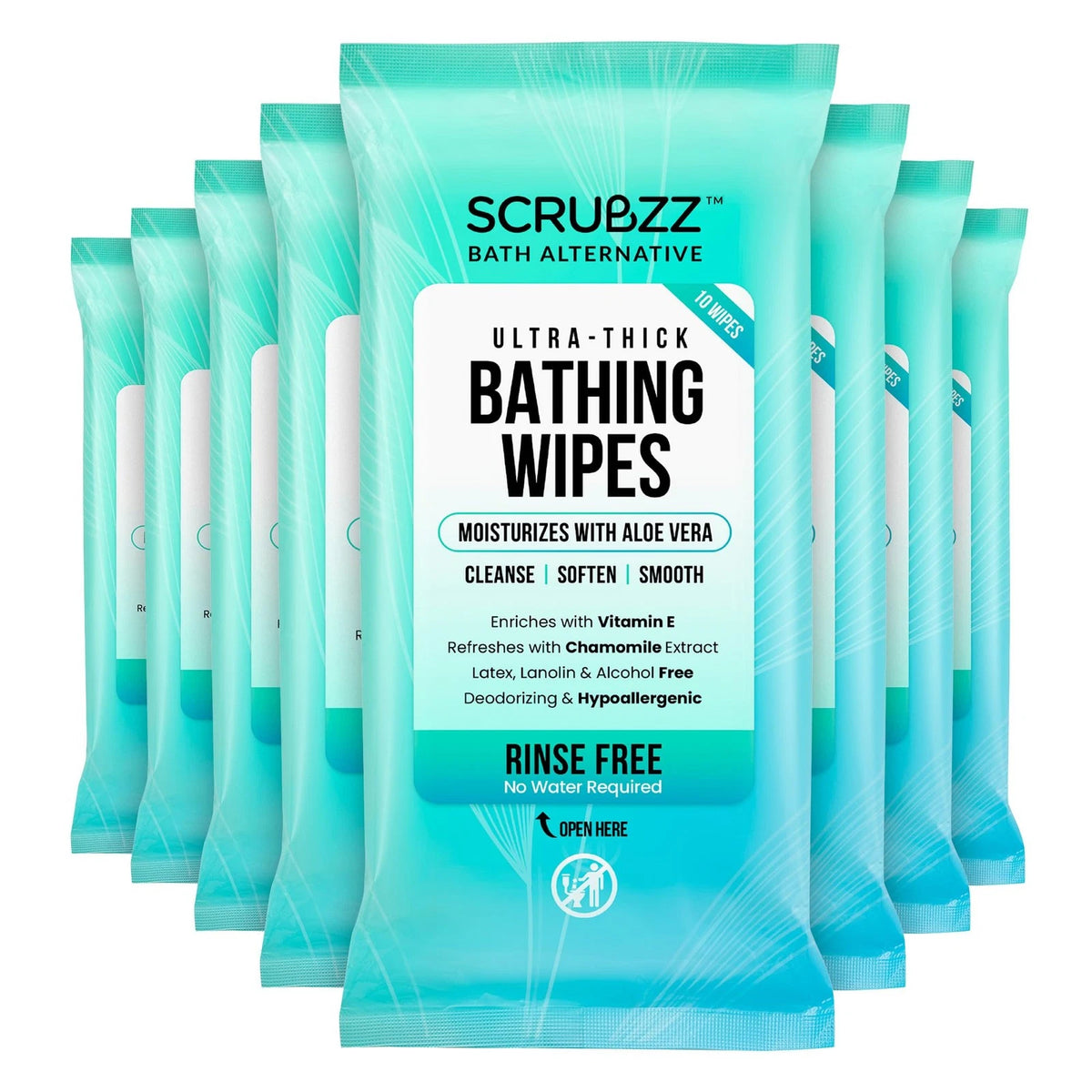 Extra Large Bath Wipes for Adults - 80 Count (Pack of 8)