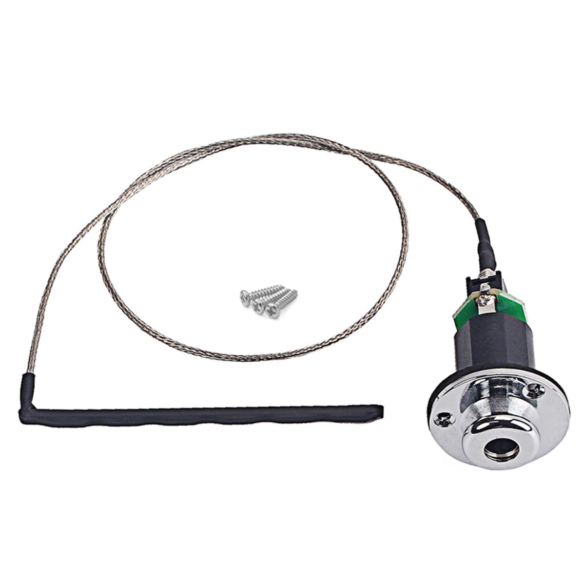 Chrome Guitar Piezo Pickup Under Saddle Output End Pin Jack for Acoustic Guitar