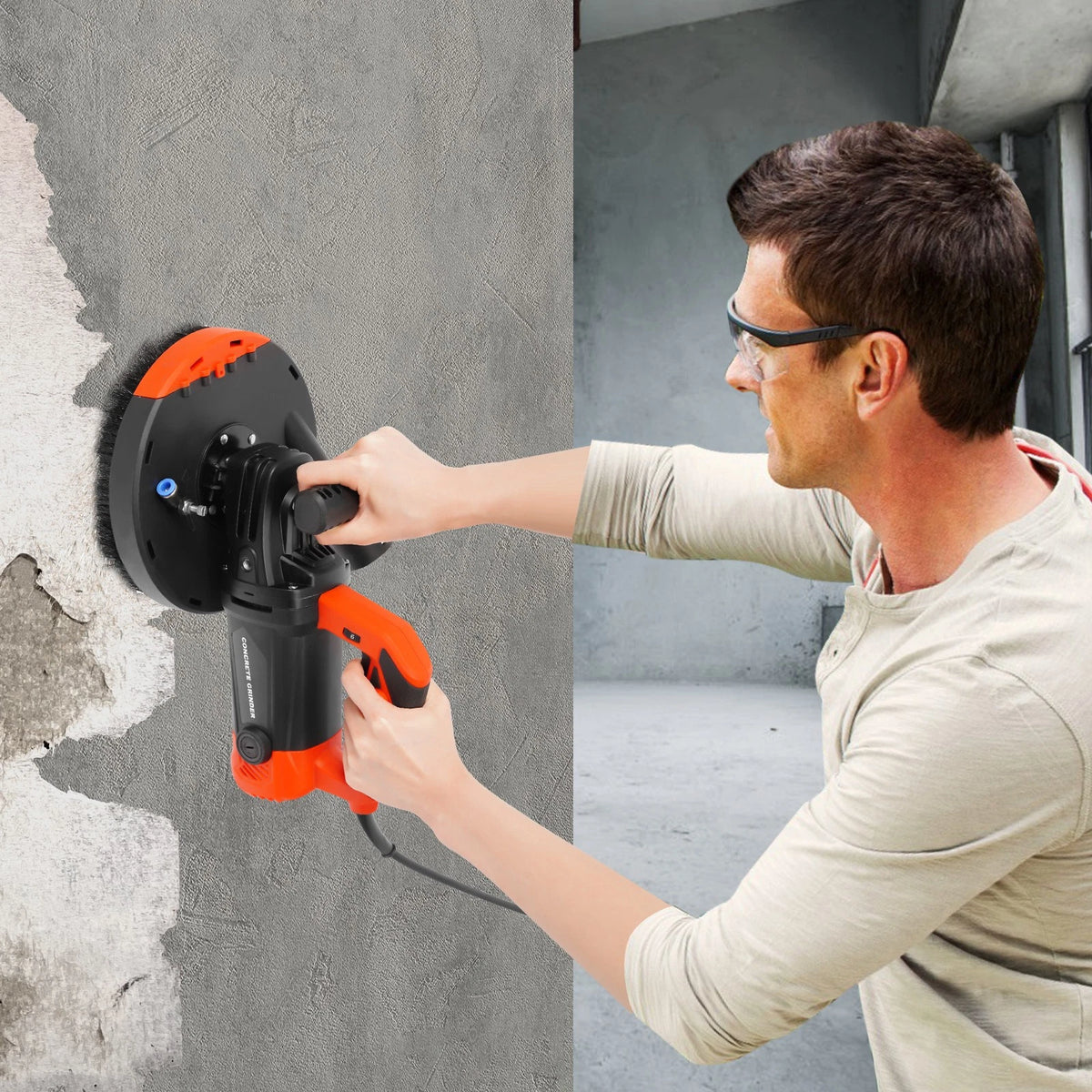 2200W Concrete Surface Grinder with Diamond Wheel (4800RPM)