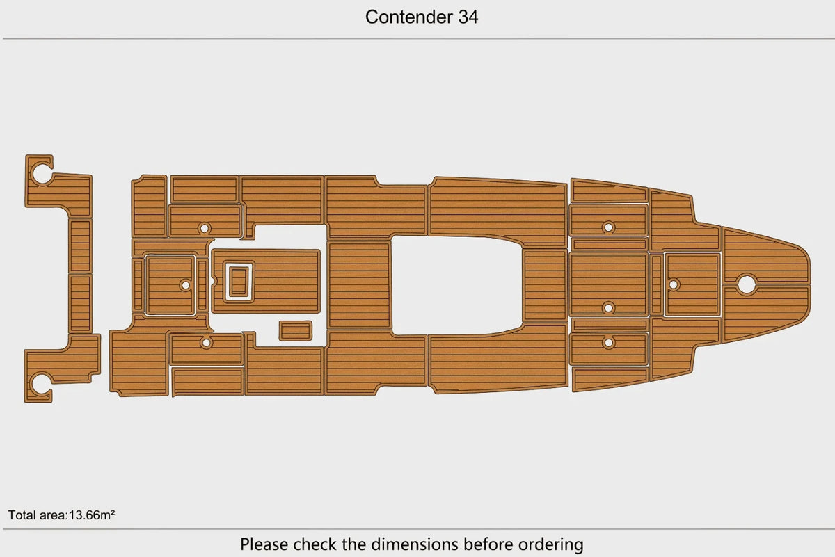 EVA Foam Teak Deck Flooring Mat for Contender 34 Cockpit
