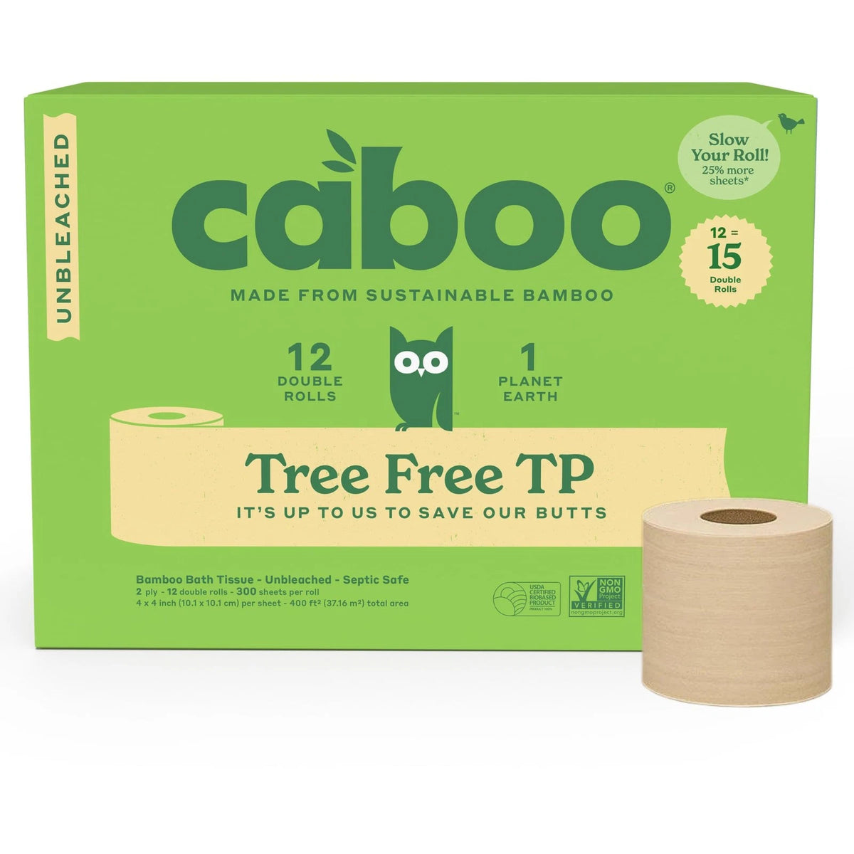 12 Pack Tree Free Unbleached Toilet Paper for Eco-Friendly Use
