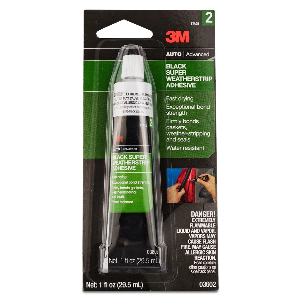 3M Black Super Weatherstrip Adhesive for Universal Use (1 fl oz)