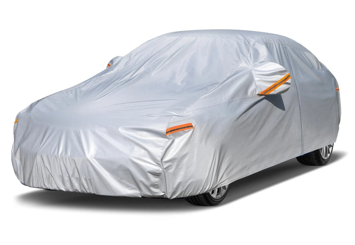 6 Layers Car Cover for Sedan (186" to 193") - Aluminum-Silver