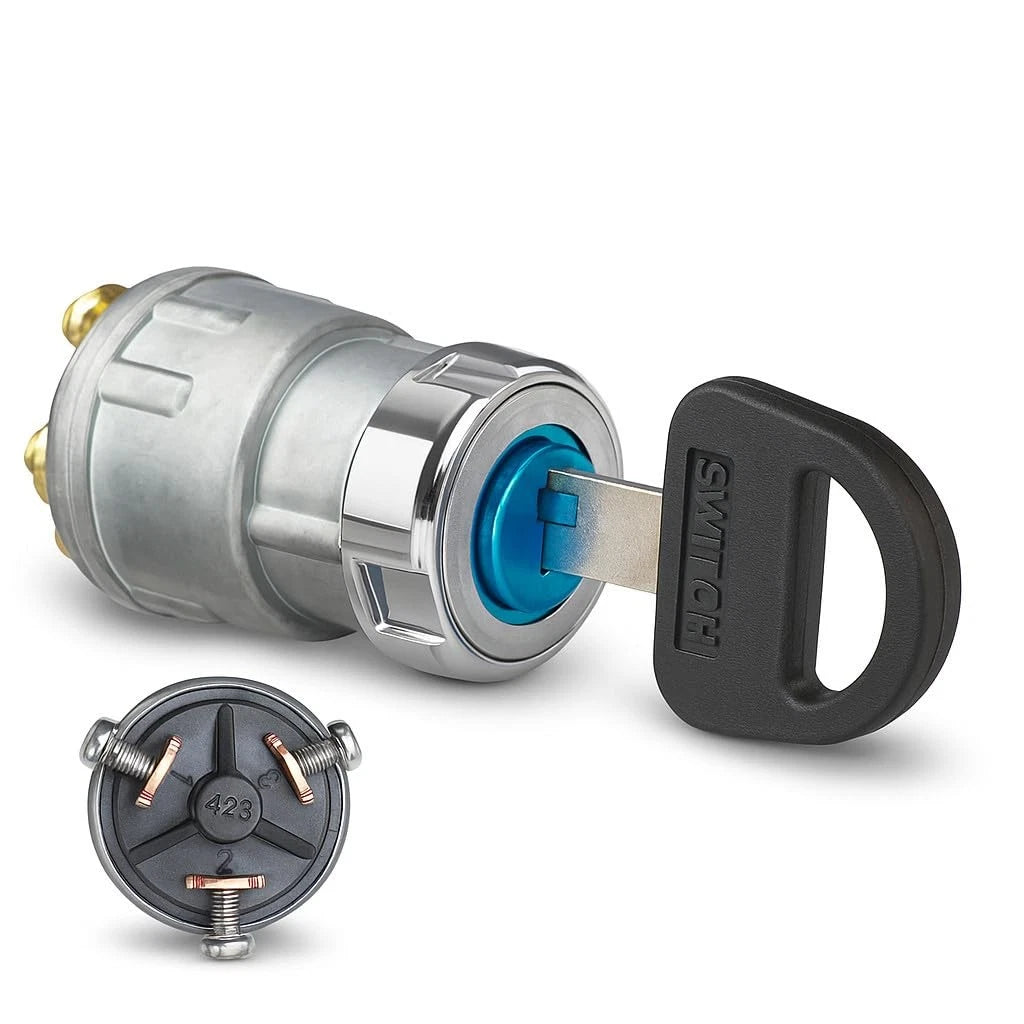3-Wire Universal Ignition Key Switch for Cars, Buggies, Mowers