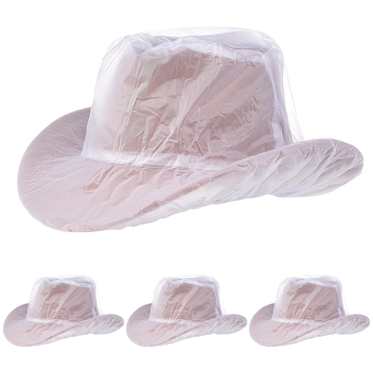 4Pcs Waterproof Cowboy Hat Rain Covers for Unisex Travel