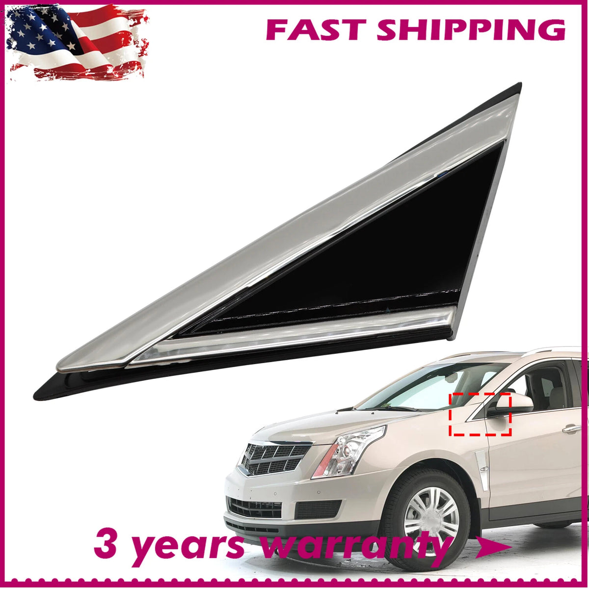 Left Door Side View Mirror Trim for Cadillac SRX (2010–2016) 22774041