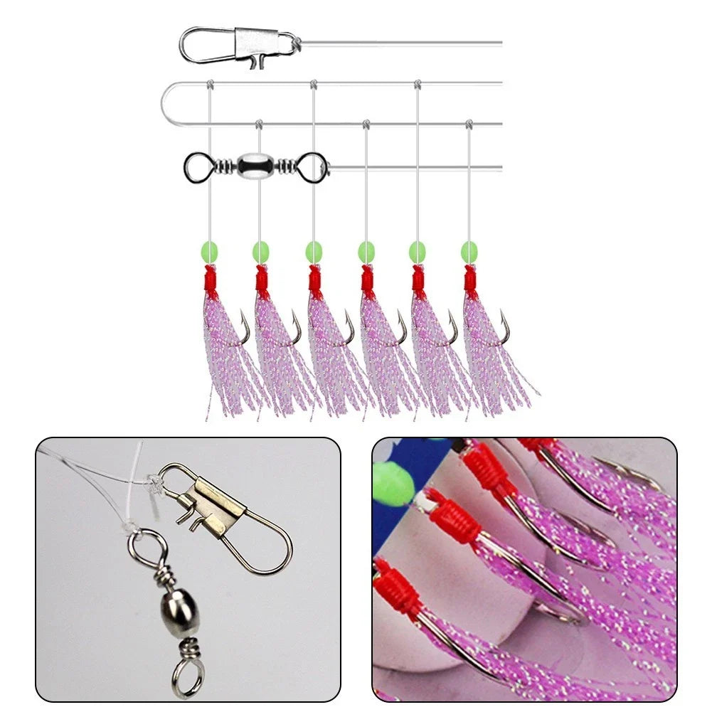 6X Luminous Fishing Hooks for (Fishing Tackle)
