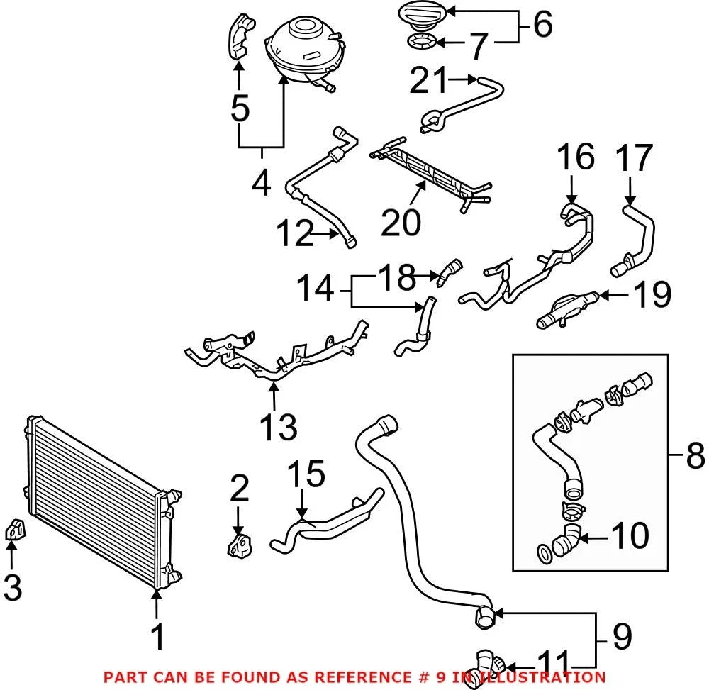 Lower Radiator Coolant Hose 1C0122051P for VW Beetle (2004)