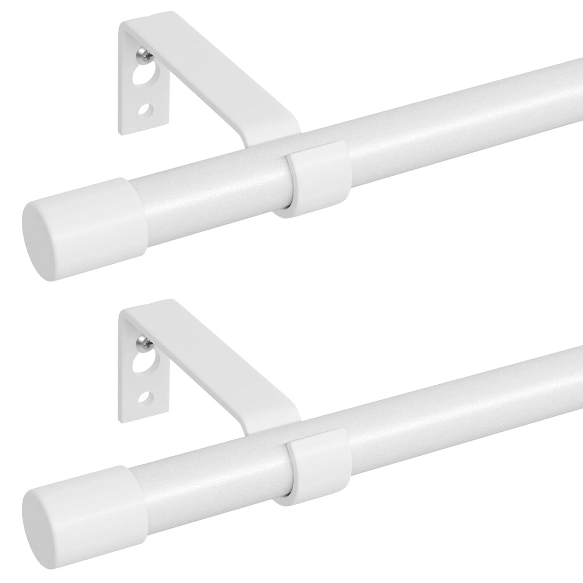 2 Pack White Curtain Rods for Windows 48 to 84 inch (No Part Numbers)