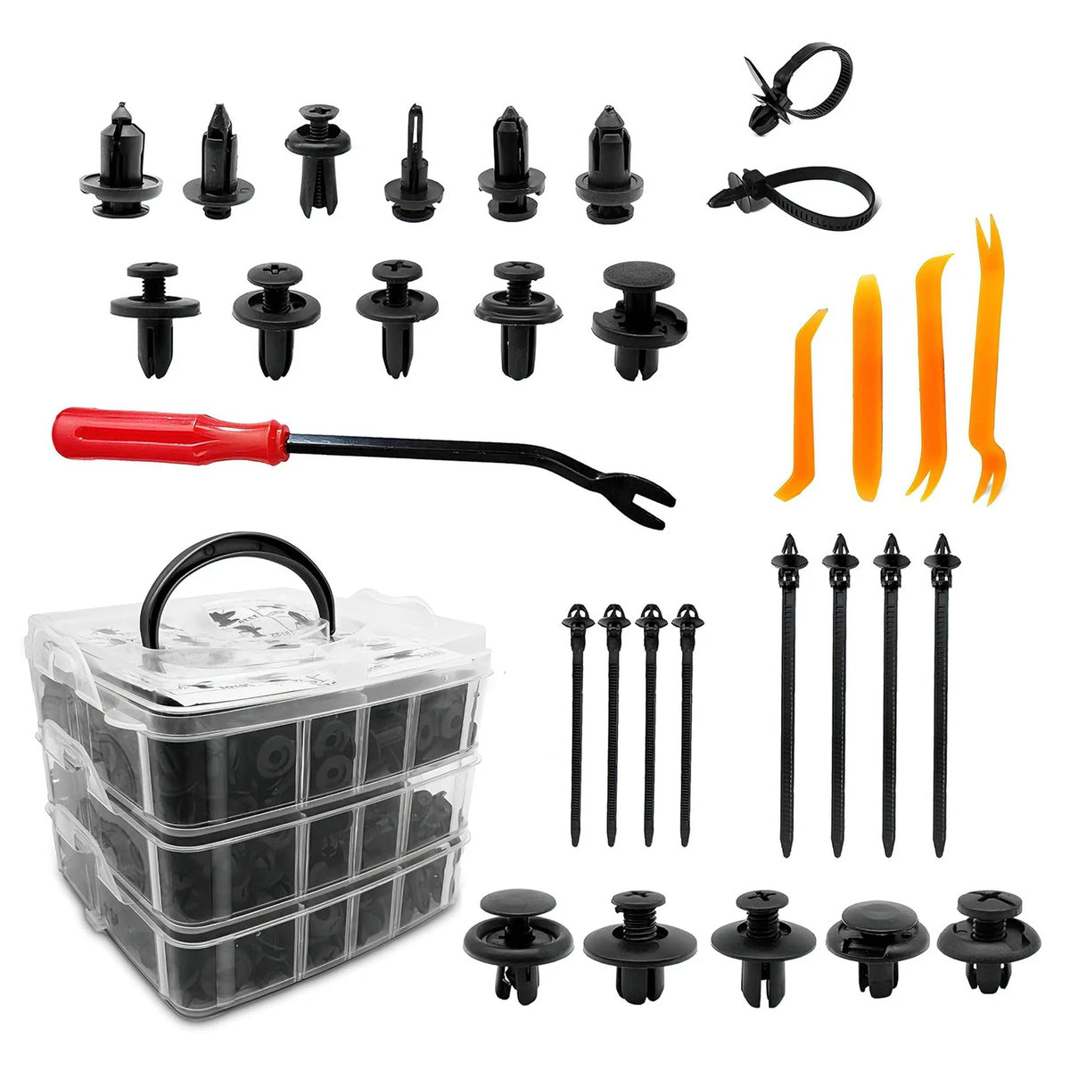 Set of 4 Plastic Clip Pin Rivets for Bumper Kit - BCK22253K