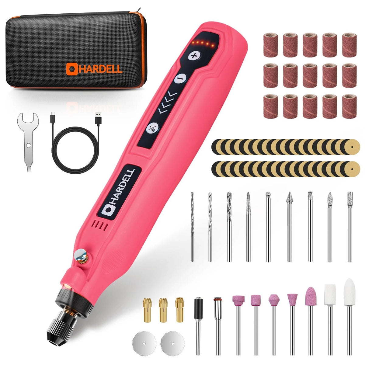 Mini Cordless Rotary Tool for (3.7V, 5-Speed, Pink)