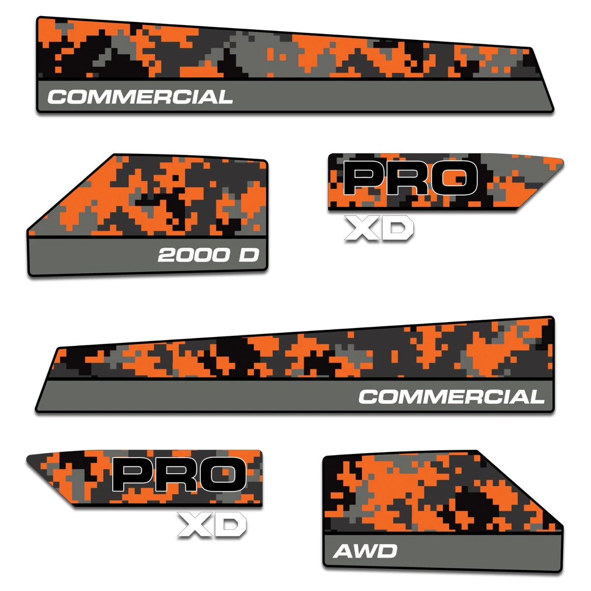 Decal Kit for Polaris Ranger 2000D Pro XD (2000) - Orange Digi Camo