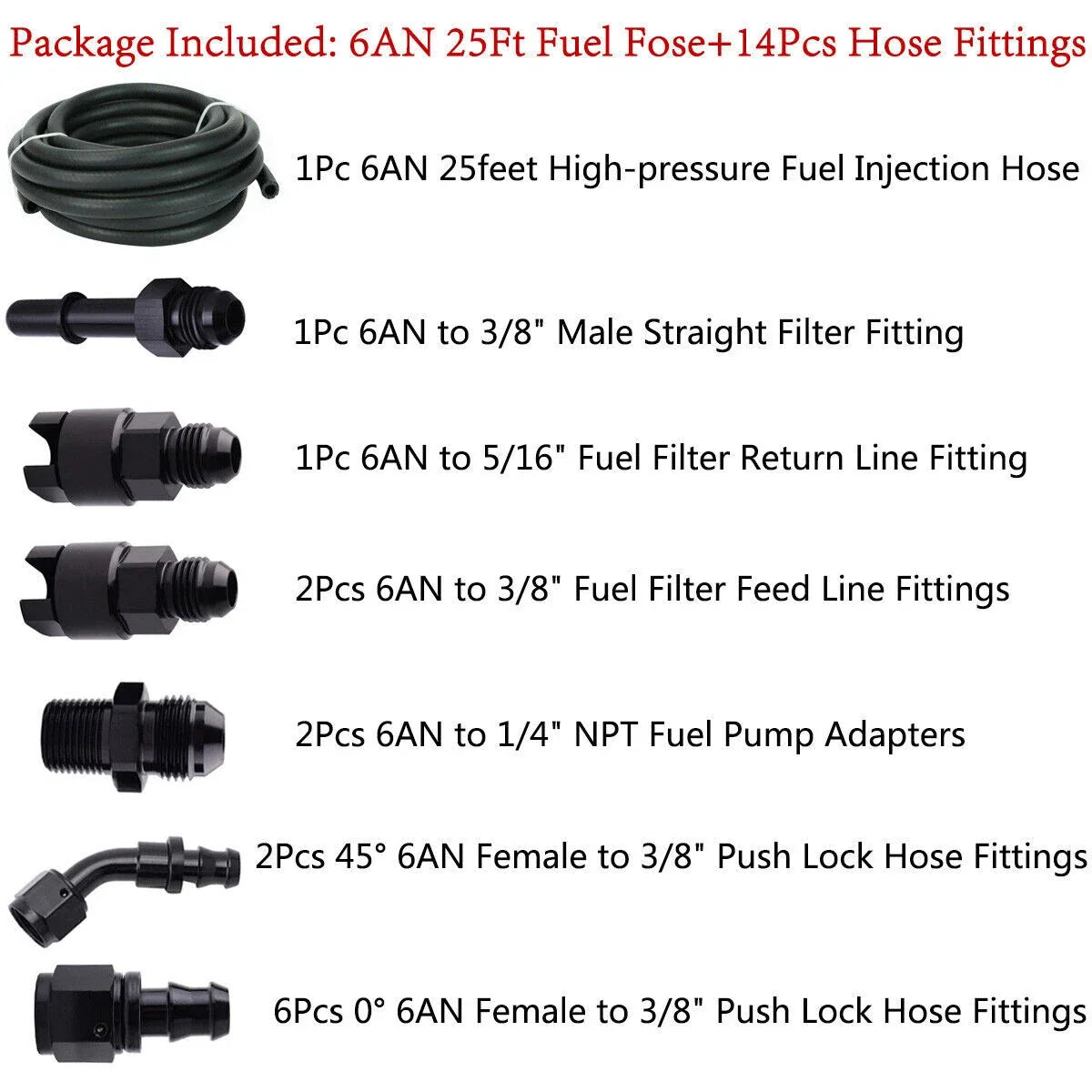 3/8 in LS Swap Fuel Injection Line Kit for Ford Mustang (2005–2009)