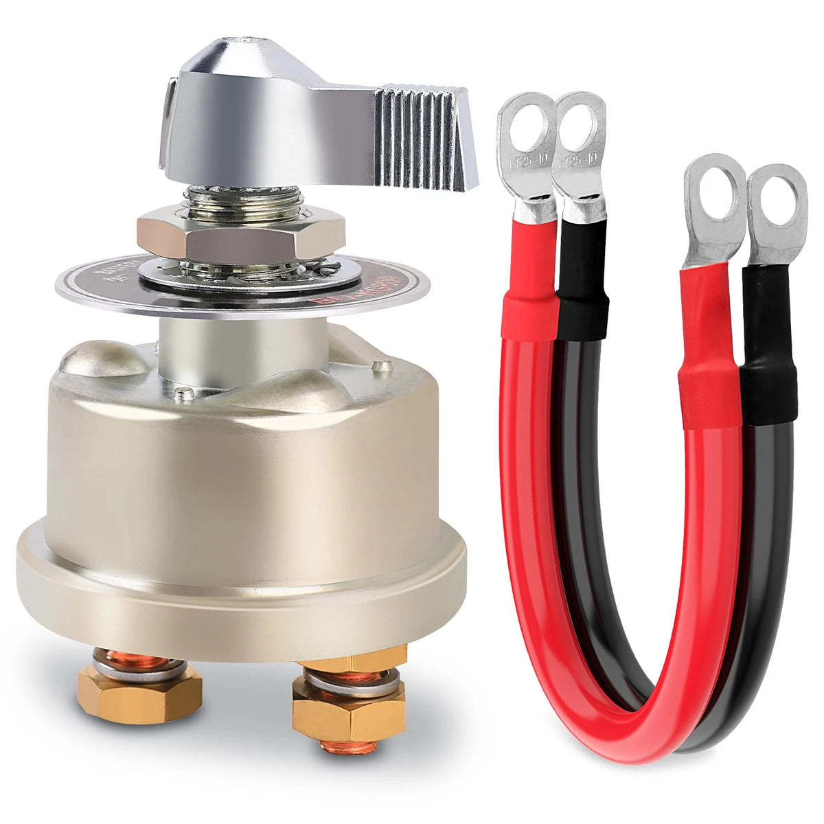 200A Battery Disconnect Switch with 4 AWG Cables for Car RV Truck Boat