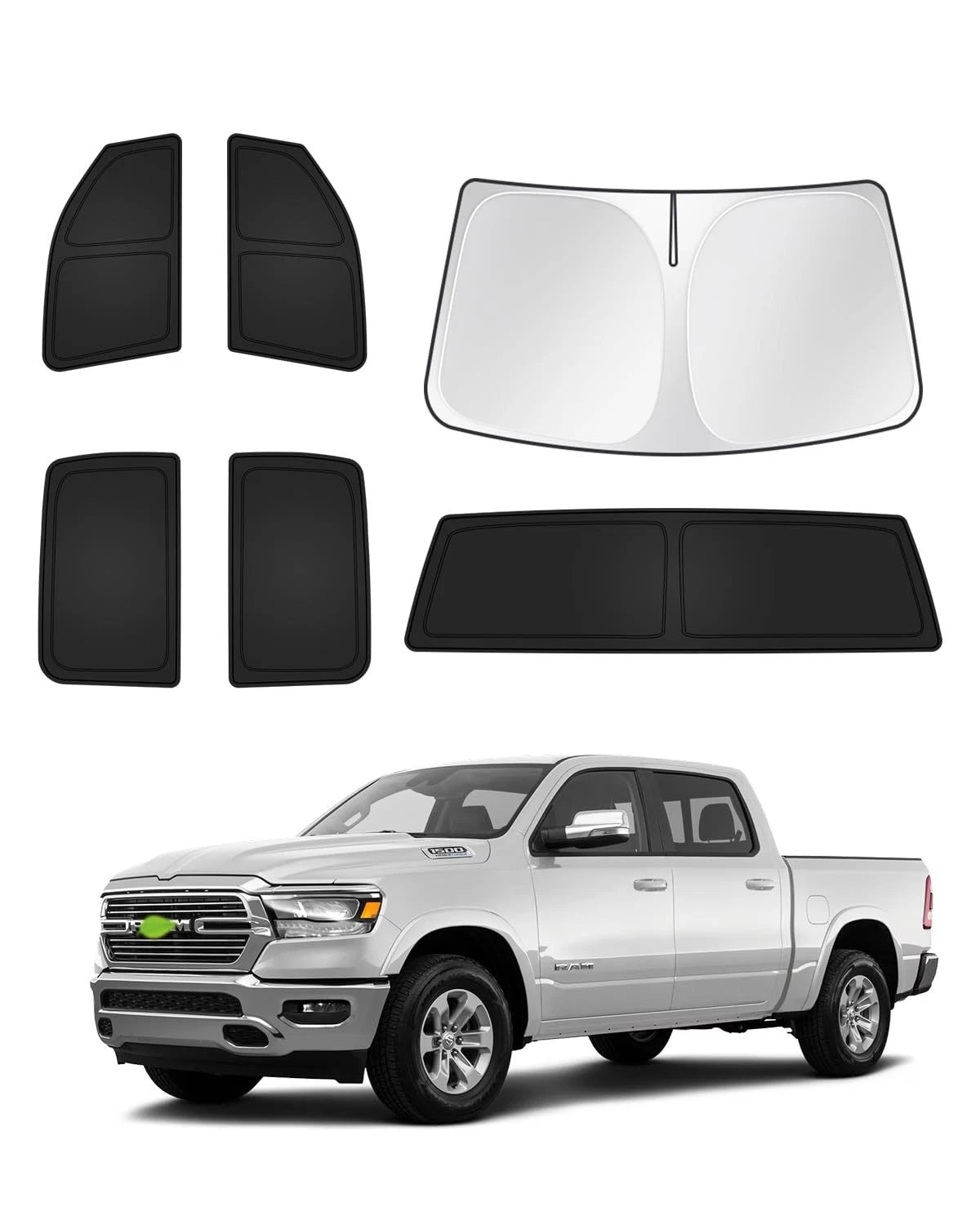 6PCS Sunshades for Dodge Ram 1500 (2019–2026) Windshield & Window Covers