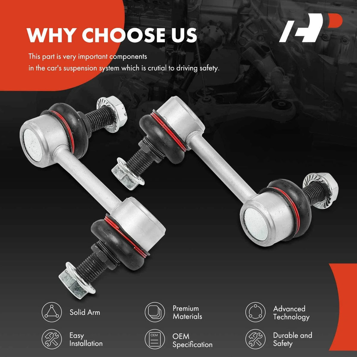 2X Rear Sway Bar Link Kit for Hyundai Sorento (2014–2015) Kia Santa Fe