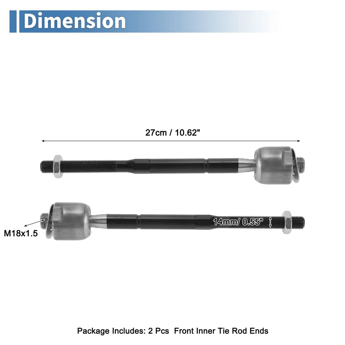 2 Pcs Front Inner Tie Rod End Links for Chevrolet Colorado (2004–2006) RWD