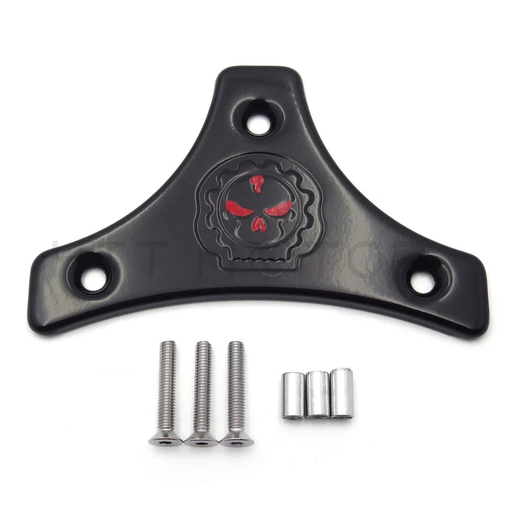 Sissy Bar Backrest Pad Mount Kit w/ Skull Plate for Harley Touring (2009–2017)
