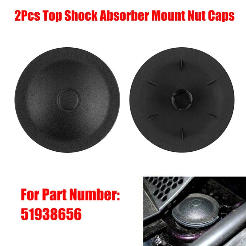 2X Shock Absorber Mount Nut Cover Cap for Fiat Abarth 500 (2007–2017)