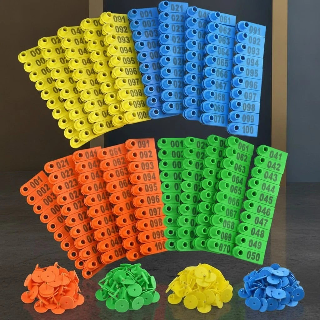 400 PCS Plastic Livestock Ear Tag for Goat Sheep Pig (Blue)