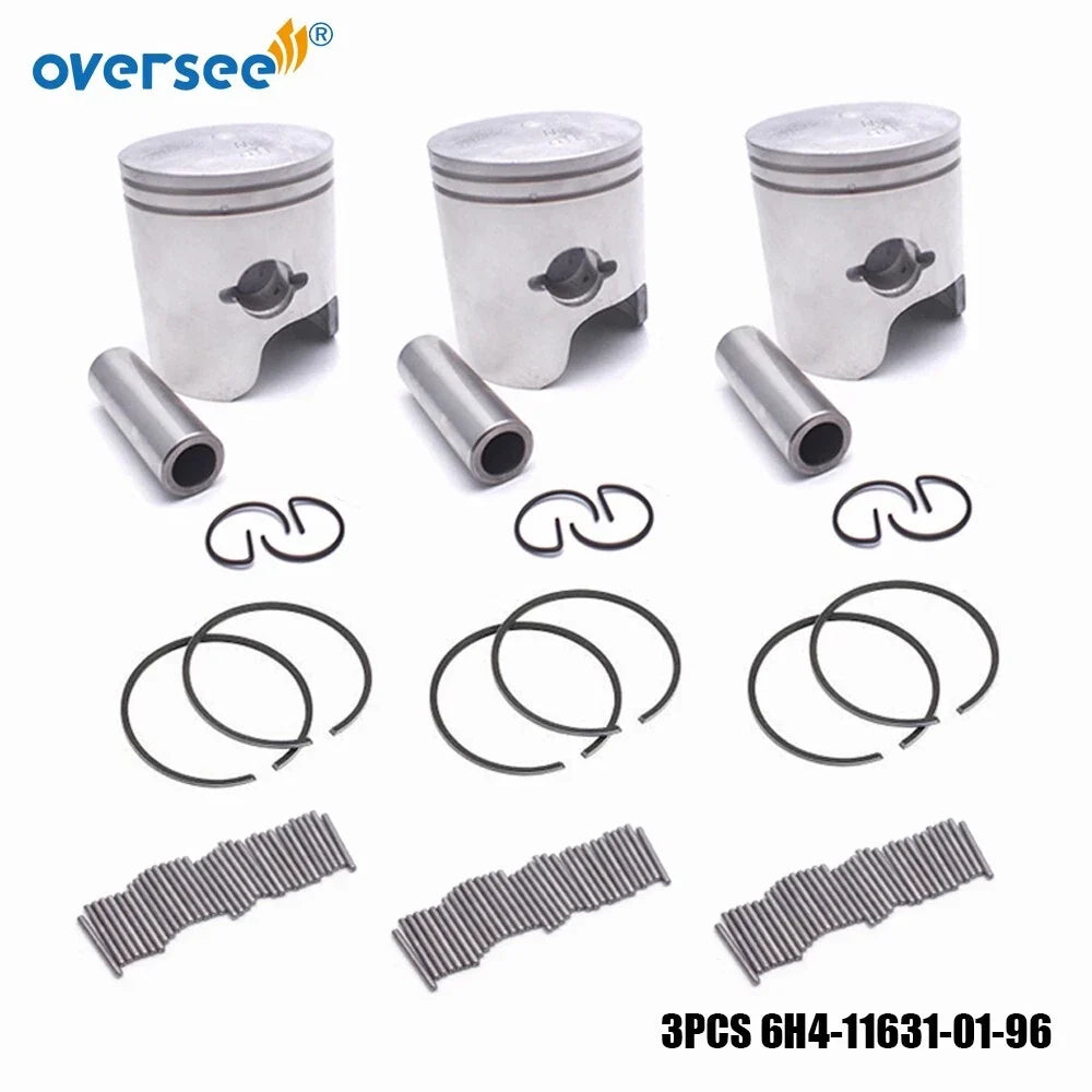 3PCS Piston & Rings & Pin Kit STD for Yamaha Outboard 40-50HP (2T)