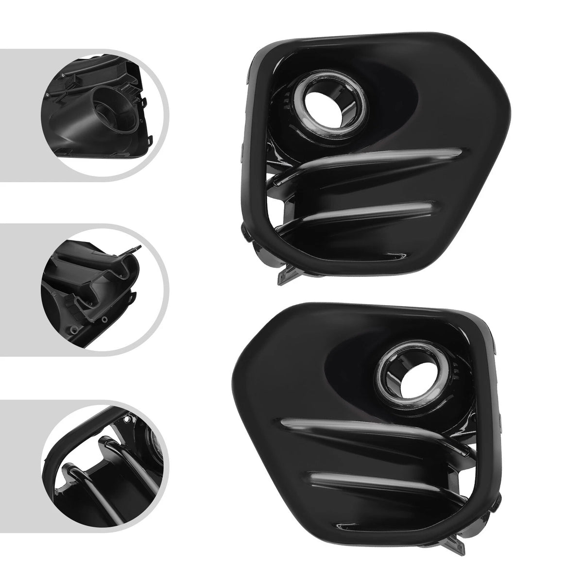 1 Pair Black Fog Light Covers for Kia Sportage (2017–2019)