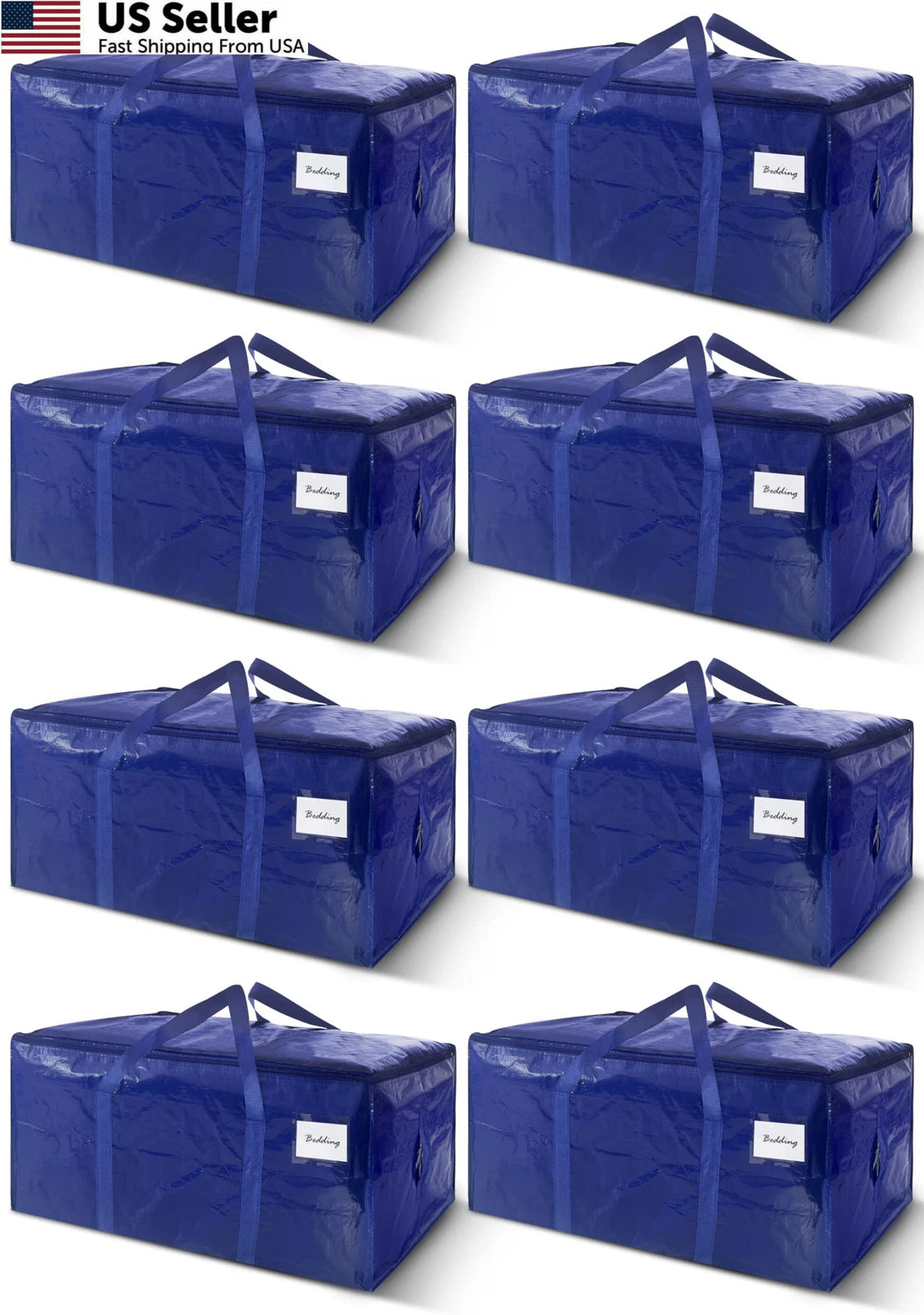 8 Pack Extra Heavy Duty Large Moving Bags 24 Gallon - Dark Blue