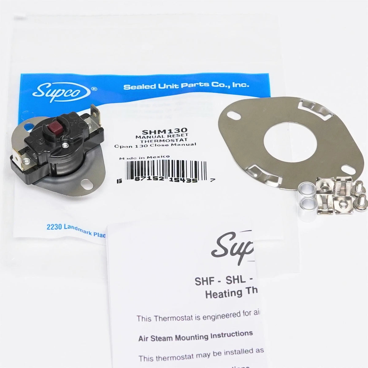 Heating Limit Thermostat for Supco SHM130 (Manual Close Reset)