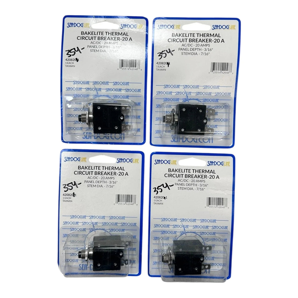 Set of 4 Bakelite Thermal Circuit Breakers 20A for Sea Dog Line