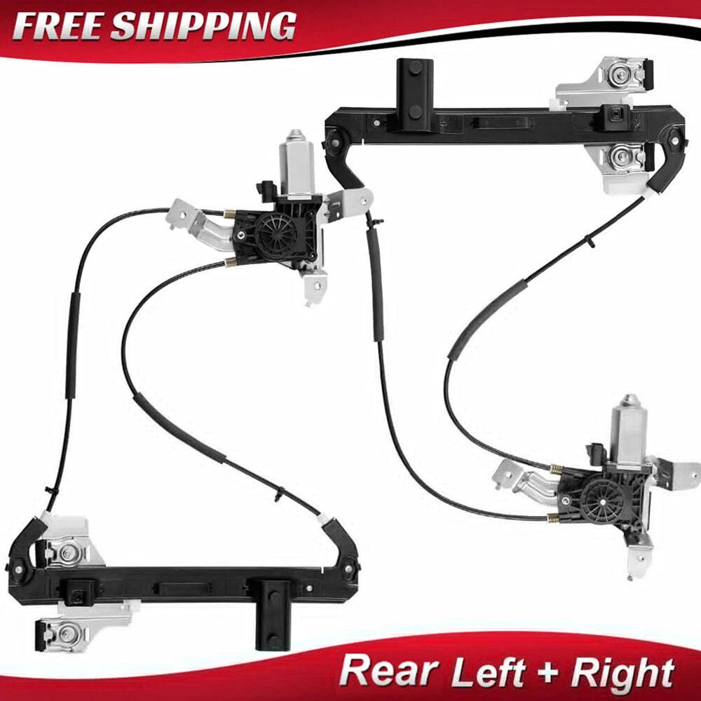 Pair Rear Power Window Regulator w/ Motor for Chevy Tahoe GMC Yukon (2000–2006)