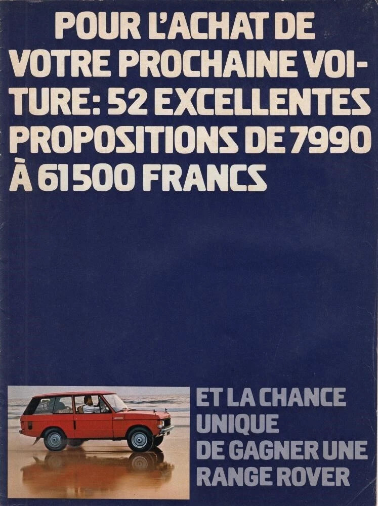 Sales Brochure for British Leyland Cars (1977) - French Text