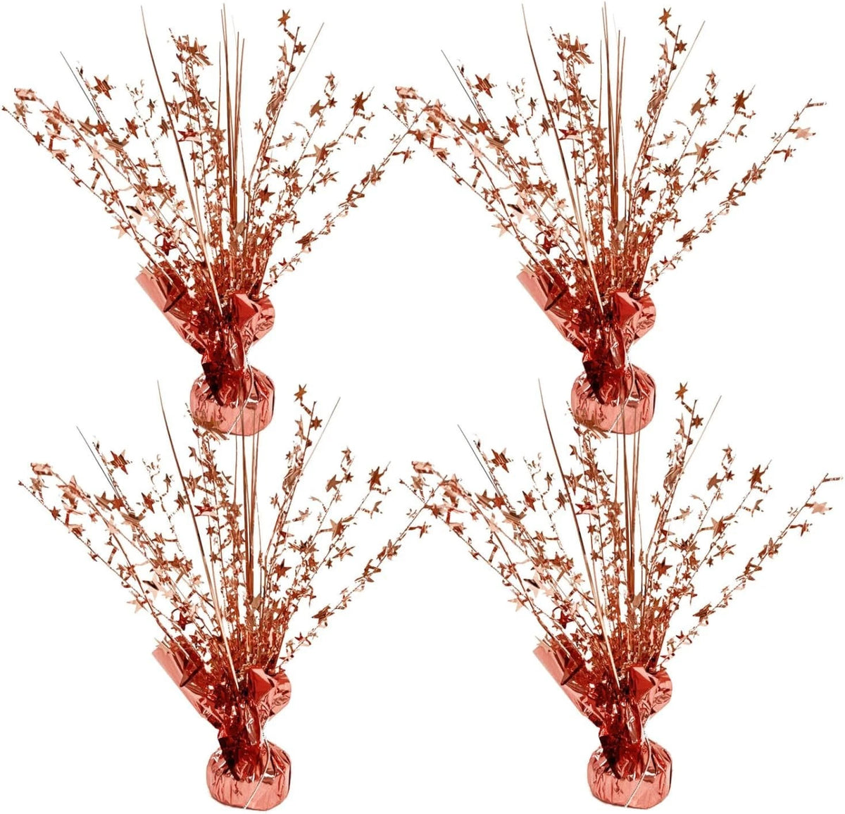 4-Pack Glitter Rose Gold Star Centerpieces for Home Decor