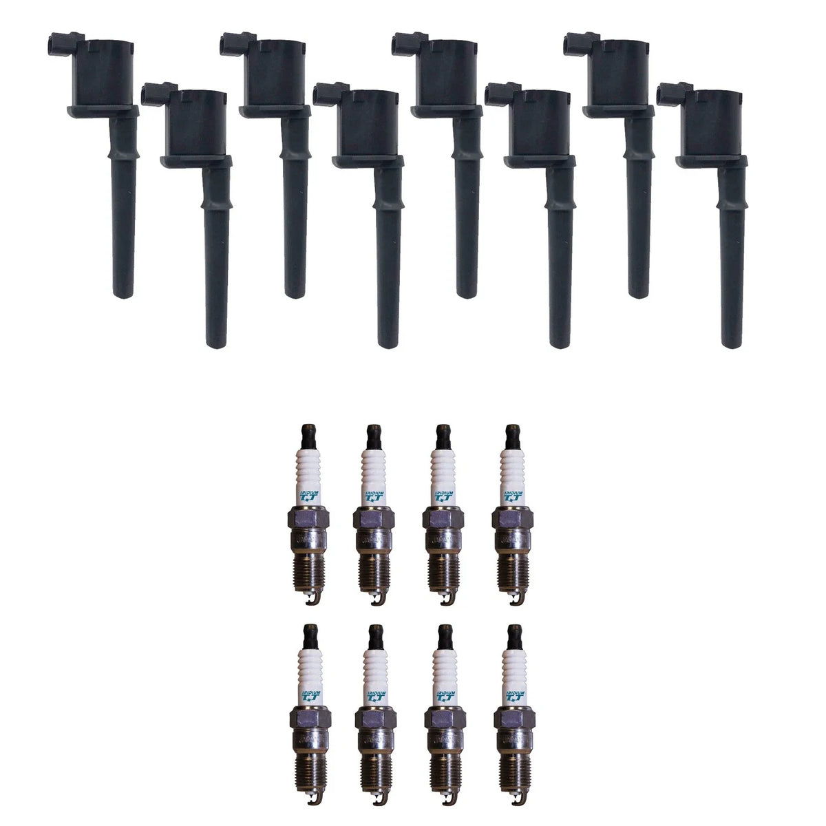 Set of 8 Ignition Coils & Denso Iridium Spark Plugs for Mustang Navigator (V8)
