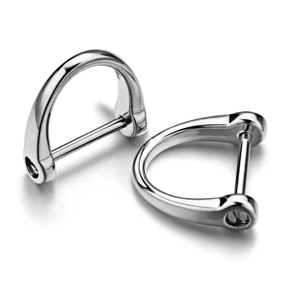 3X D Shape Key Ring with Screw Shackle for 10x6x1cm - Black, Silver, Gold