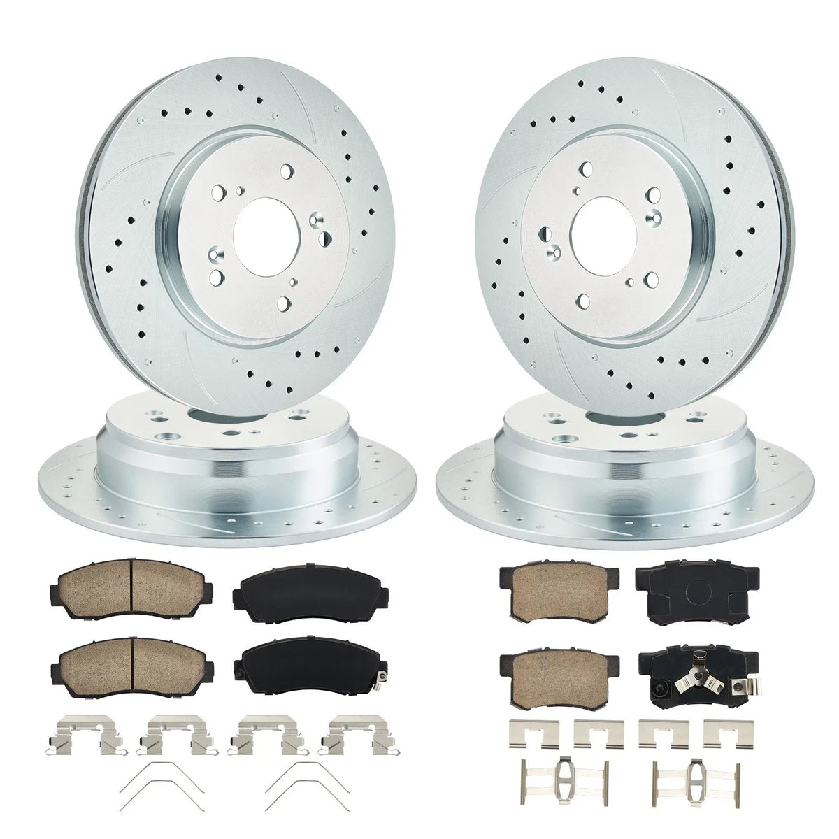Drilled Slotted Rotors & Ceramic Pads Set for Honda CR-V (2012–2016)