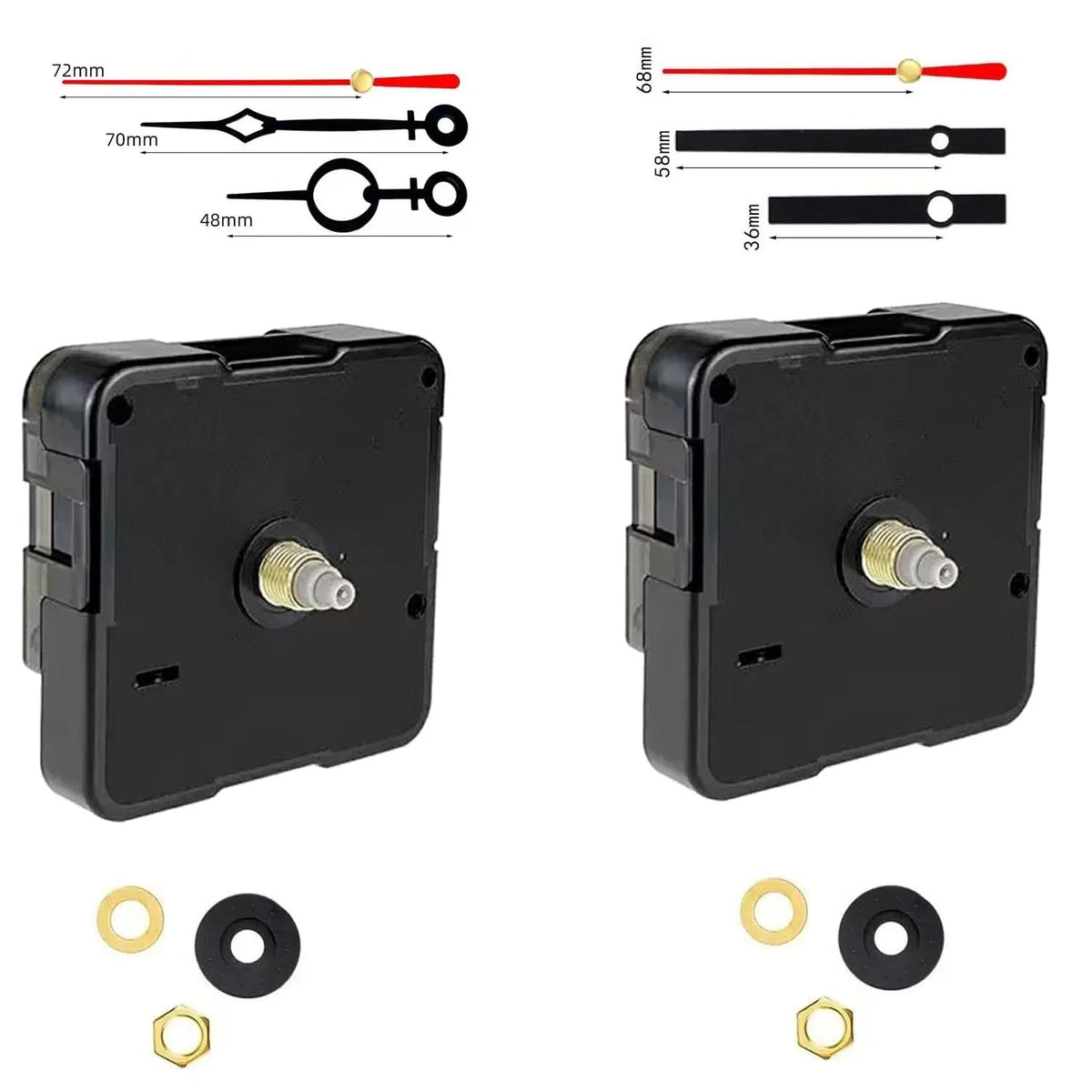 2X Silent Clock Movement Mechanism Kit for GlamSavvyFZ