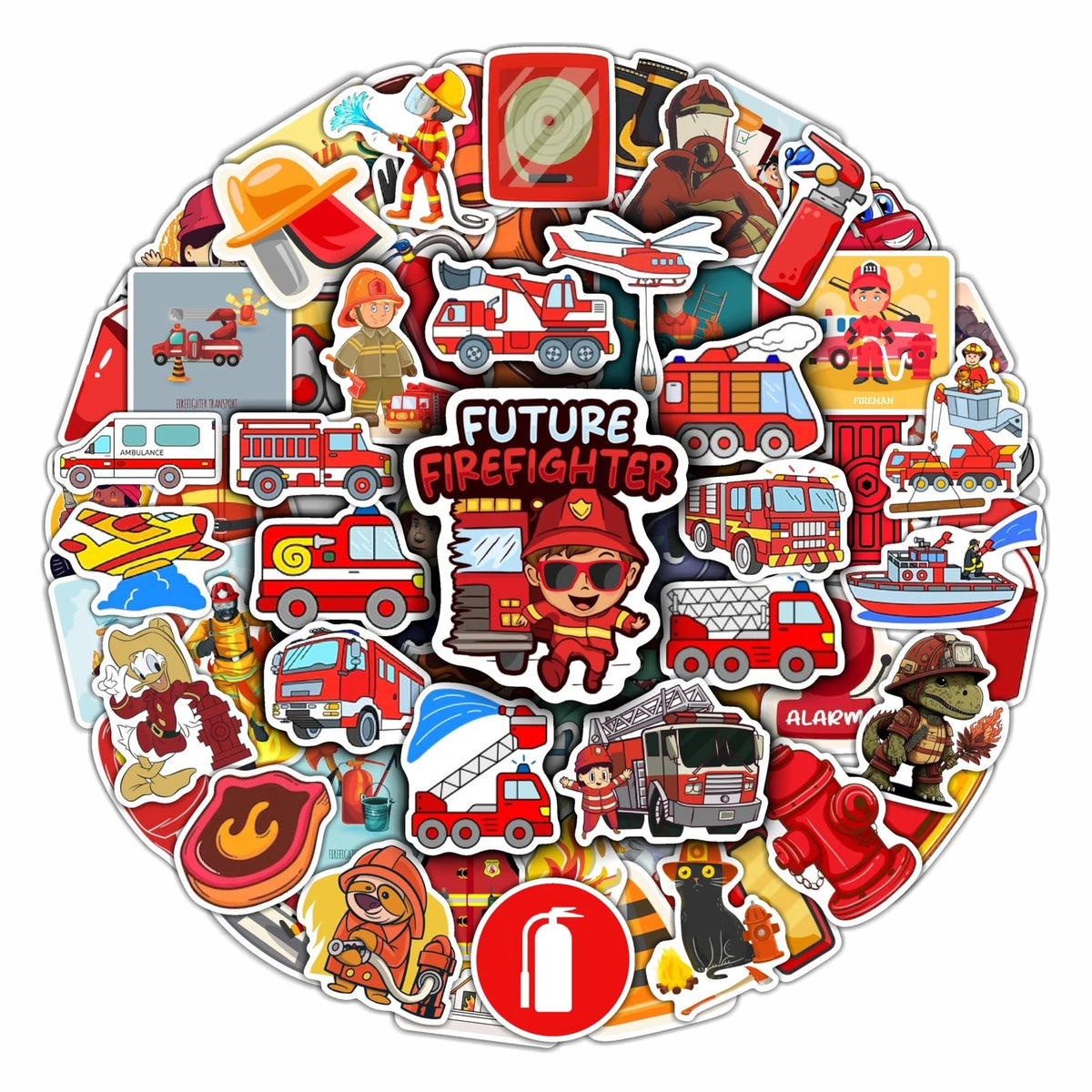 100Pcs Vinyl Firefighter Stickers for Kids