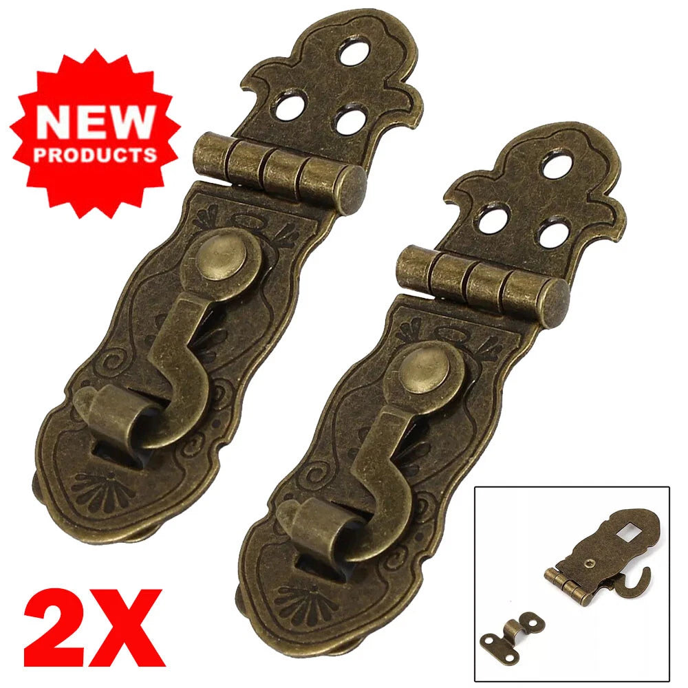 2X Rustic Suitcase Lock Chest Box Clasp Hasp Latch Vintage Style Bronze Tone