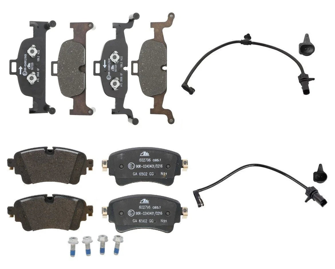 Set of 4 Semi-metallic Brake Pads & Sensors for Audi A4 A5 Quattro