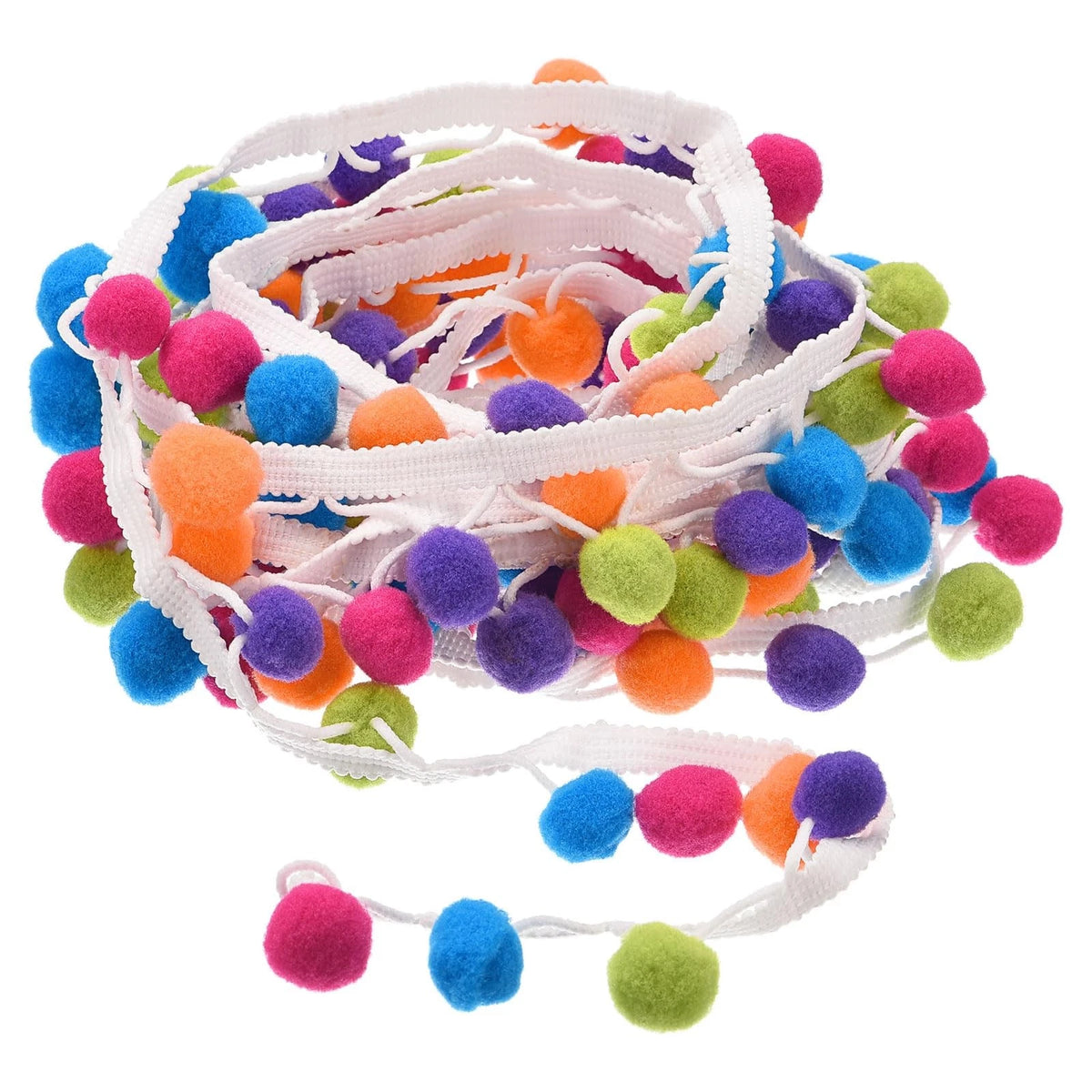 5 Yards Pom Ball Fringe Trim for Sewing DIY (Multicolor)