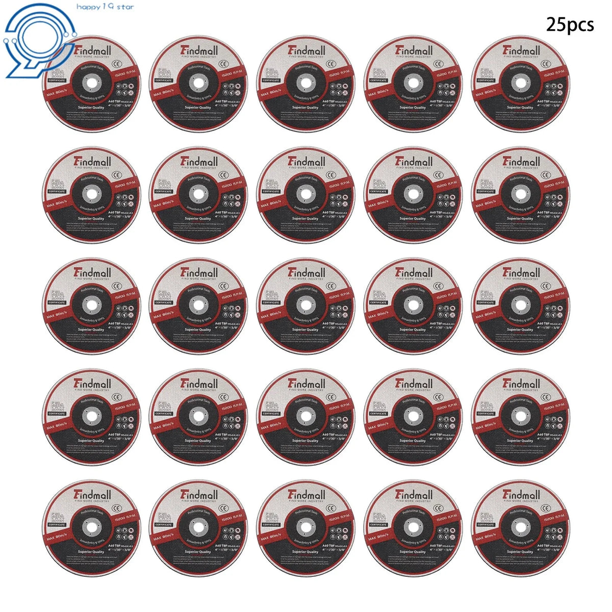 25 Pack Cut Off Wheels 4" x 1/32" for Metal & Stainless Steel