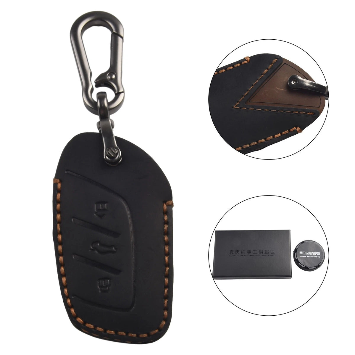 Key Cover for MG ZS EV (2022) - 3 Buttons Black Case